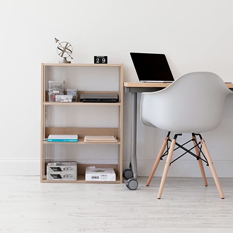 USA OWR600N 3Shelf Wide Open Wood Shelving Unit Natural