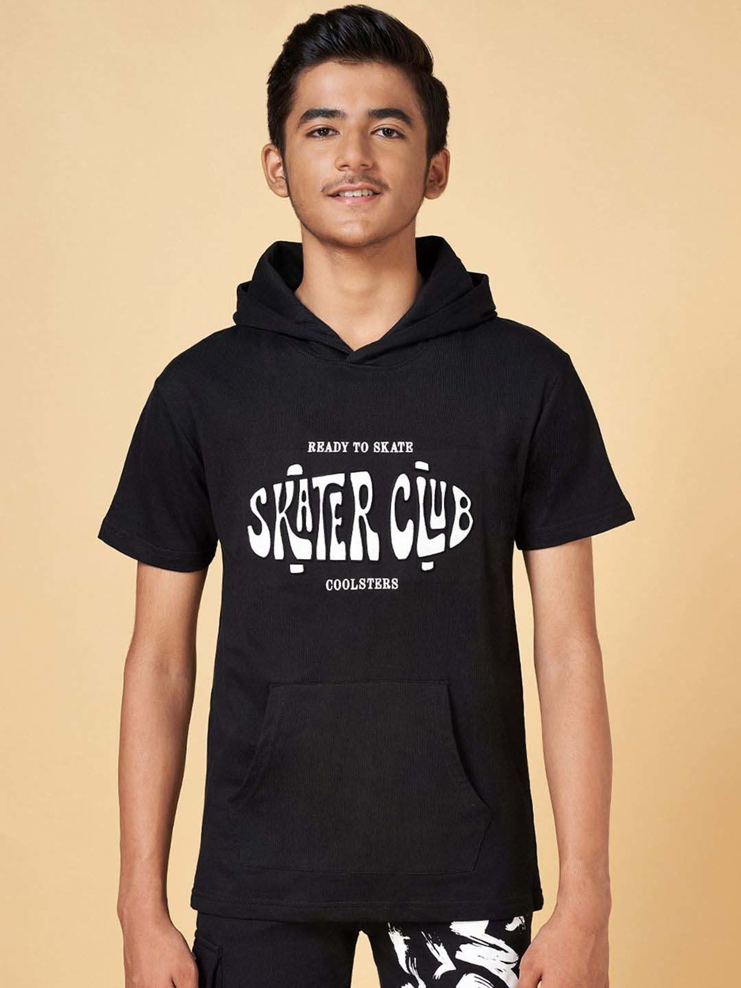 Coolsters by Pantaloons Kids Black Cotton Printed T-Shirt