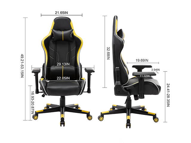 Massage Racing Chair Gaming Chair - Computer Office Adjustable Lumbar Cushion Headrest Swivel Rocking Function Desk Chair 5 Colors,Purple,GC34