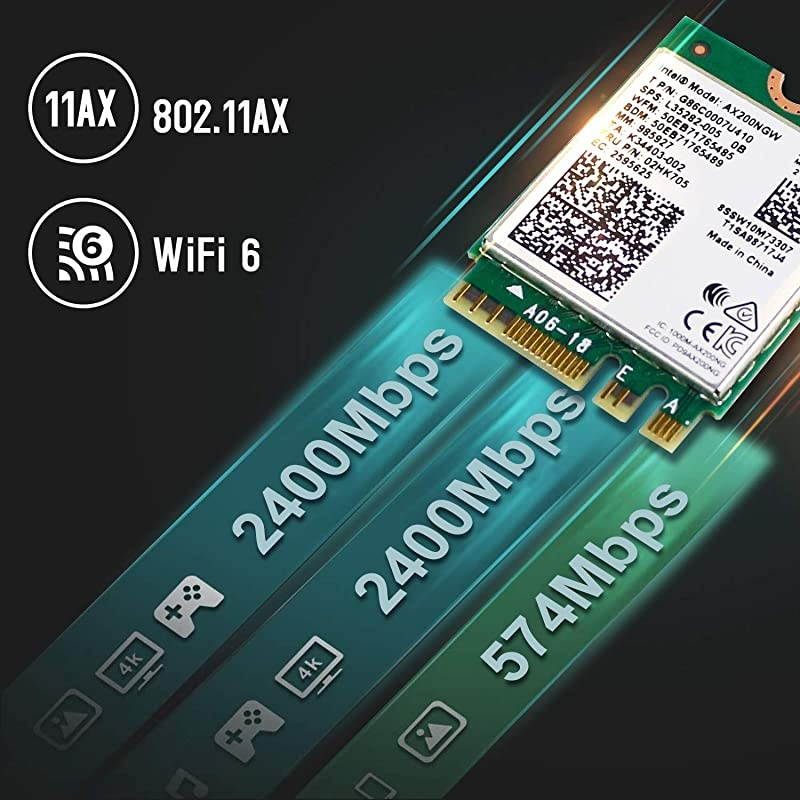 Intel AX200NGW Wireless Card WiFi 6 11AX WiFi Module 2 x 2 MUMIMO Dual Band Wireless Card with Bluetooth 50 Internal WiFi Adapter Support Windows 10 64bit M2NGFF