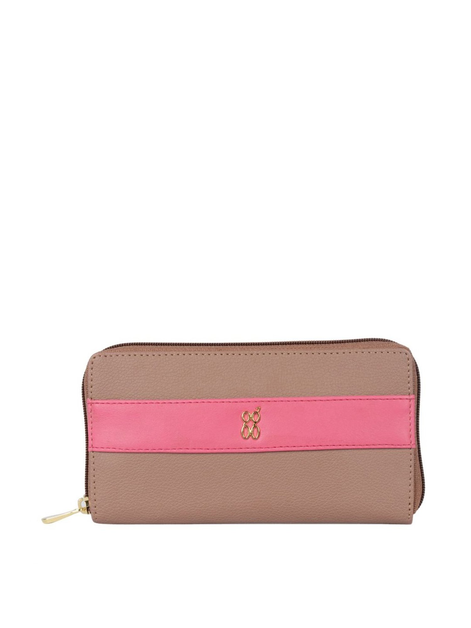 Baggit Pink Solid Zip Around Wallet for Women