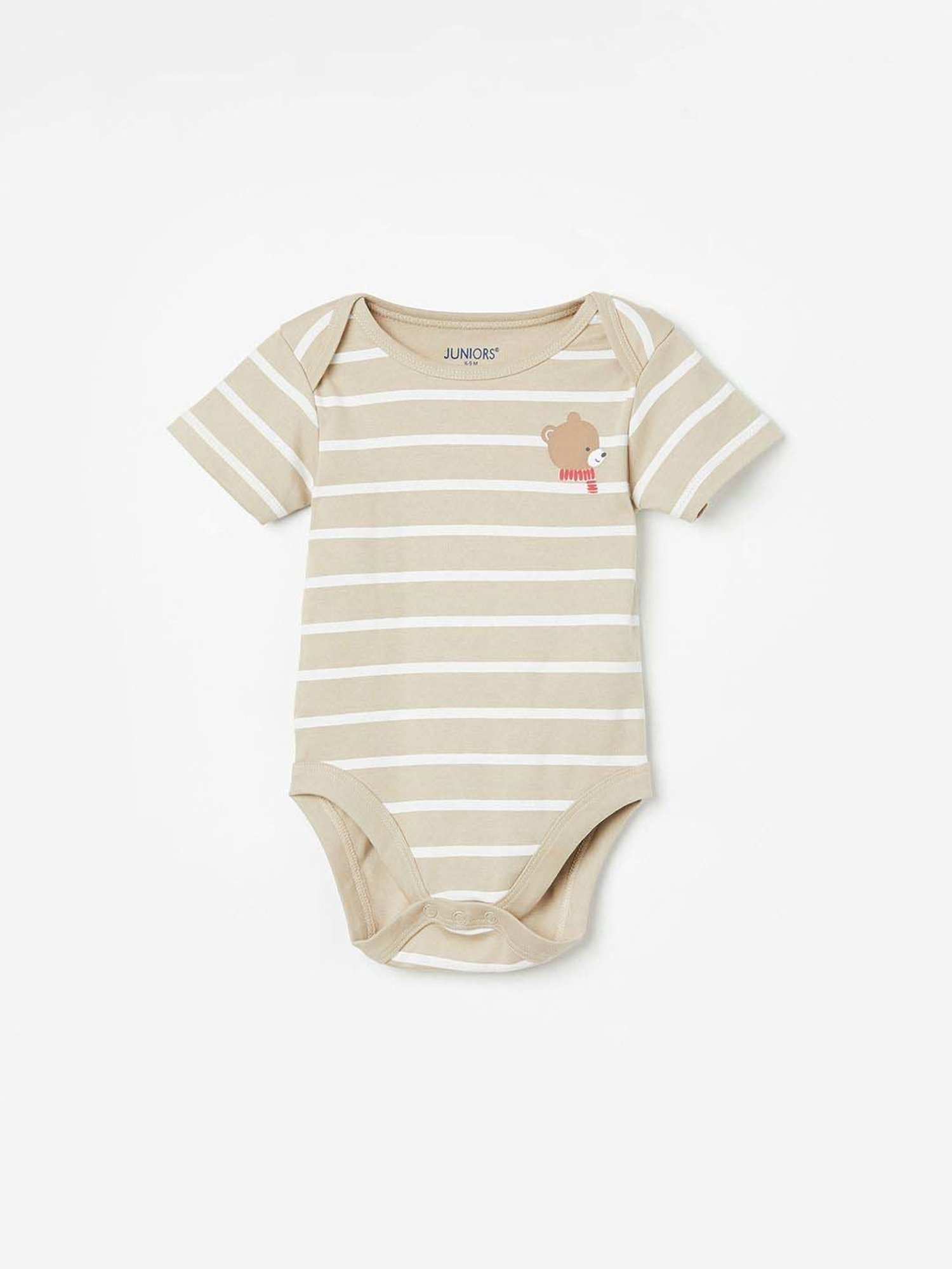 Juniors by Lifestyle Kids White & Grey Cotton Bodysuit