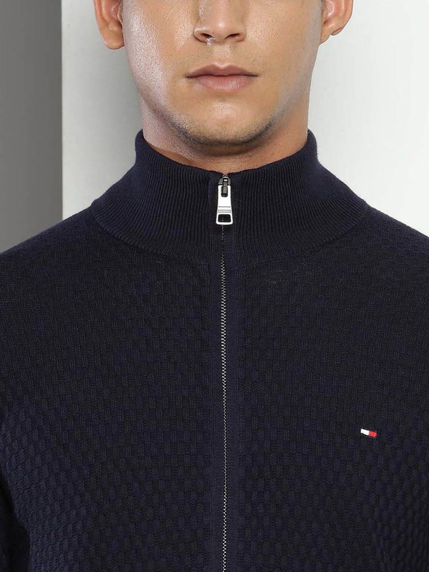 Tommy Hilfiger Desert Sky Cotton Regular Fit Self Pattern Sweater