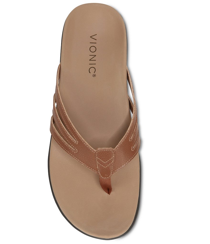 Vionic Alta Leather Thong Flat Sandals