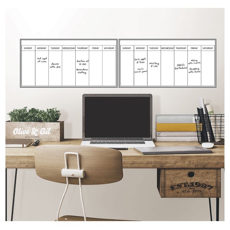 Wall Pops!  Dry Erase Calendar Decal Weekly - White