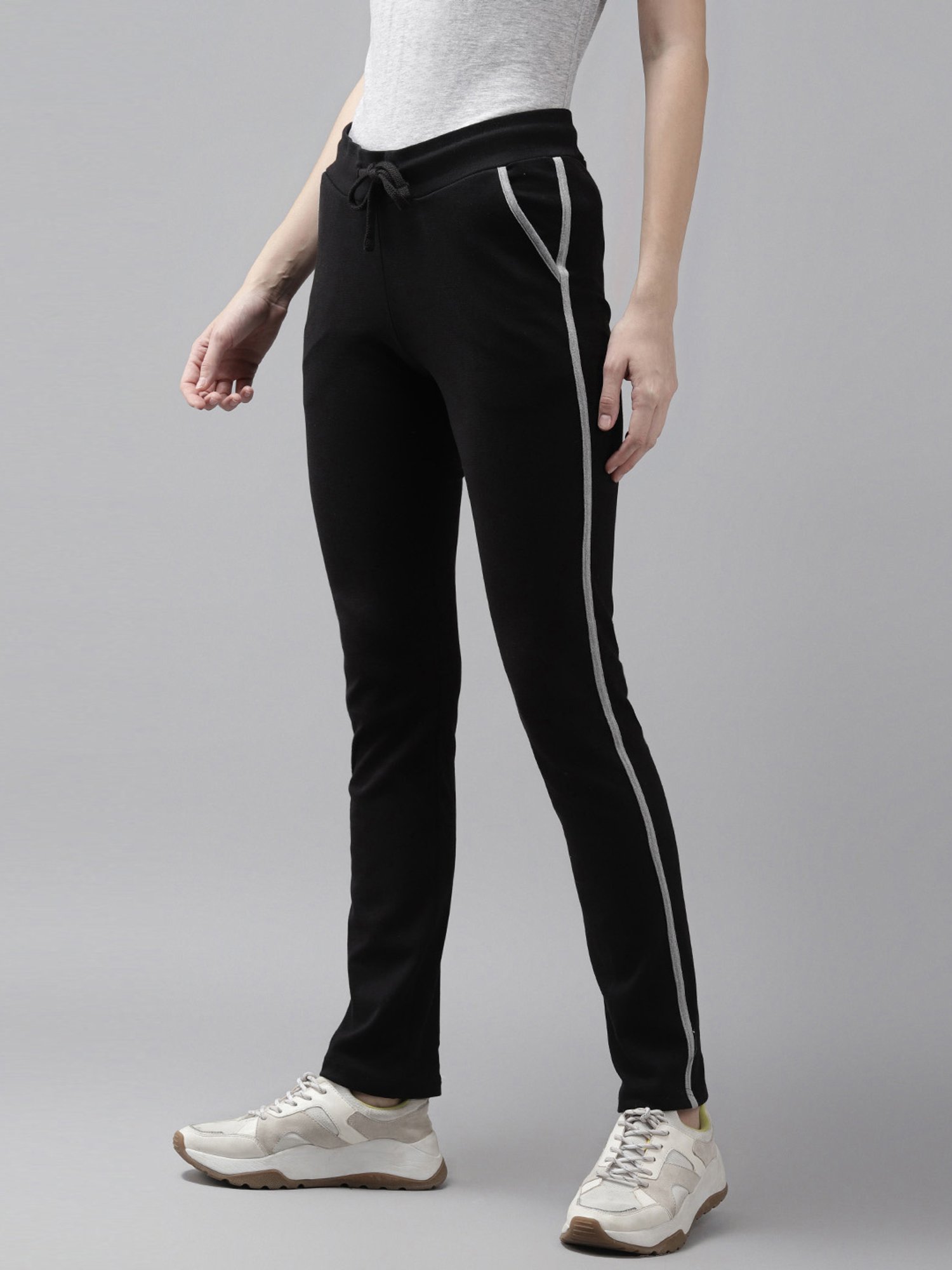 Cayman Black Mid Rise Trackpants
