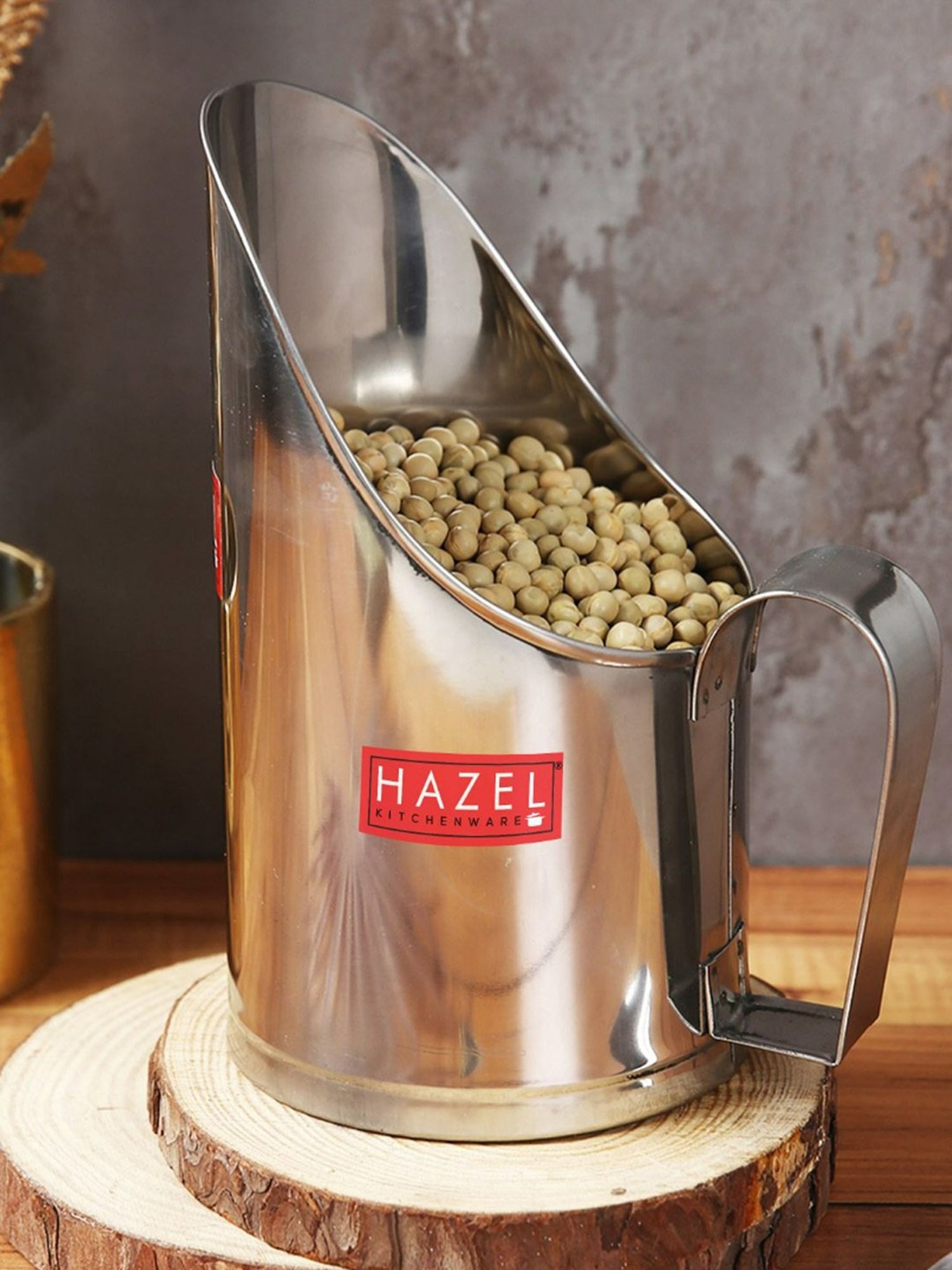 HAZEL Silver Stainless Steel 6.5 cm Scoop Spoon (0.2L) - Set of 1