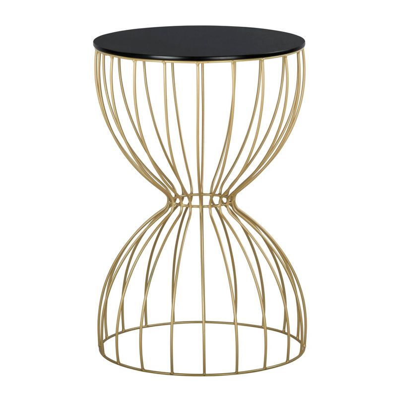 Cami Accent Table French Black/Gold - Adore Decor