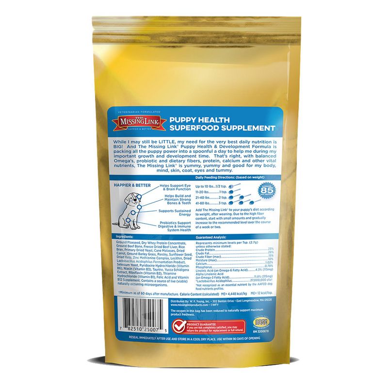 The Missing Link Original Puppy Growth & Development, For Ultimate Puppy Health, Powdered Supplement for all Breeds, 8 Ounce Bag