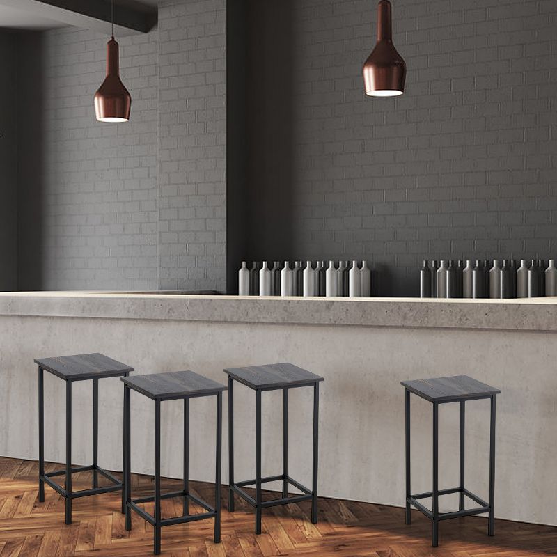 Costway Set of 4 Bar Stools 24'' Counter Height Backless Dining Stools Wood