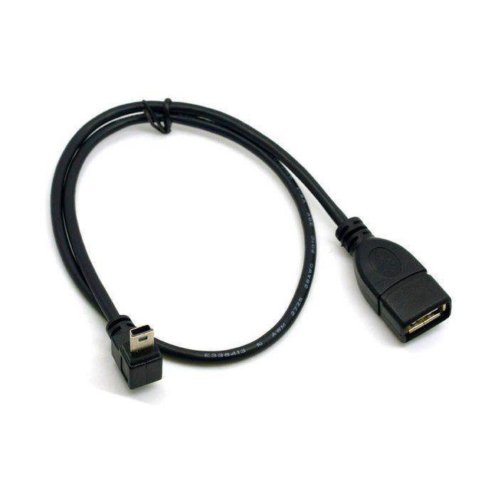 2pcs 90 Degree Up & Down Angled Mini USB Type B to USB Female OTG Cable