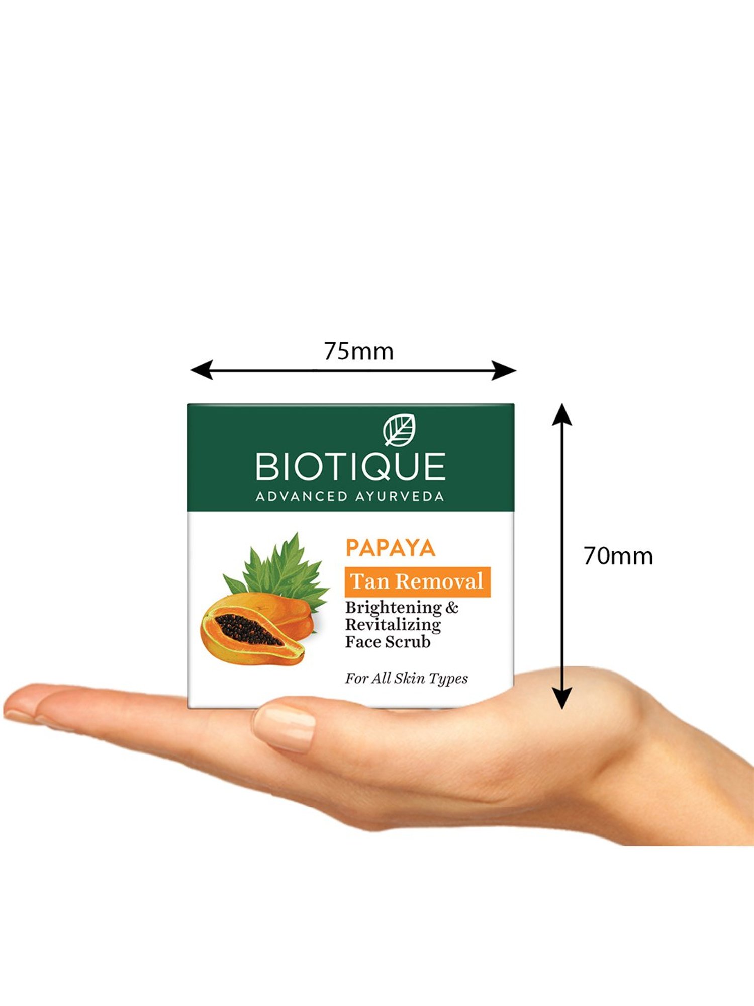 BIOTIQUE Papaya Tan Removal Brightening & Revitalizing Face Scrub - 75 gm