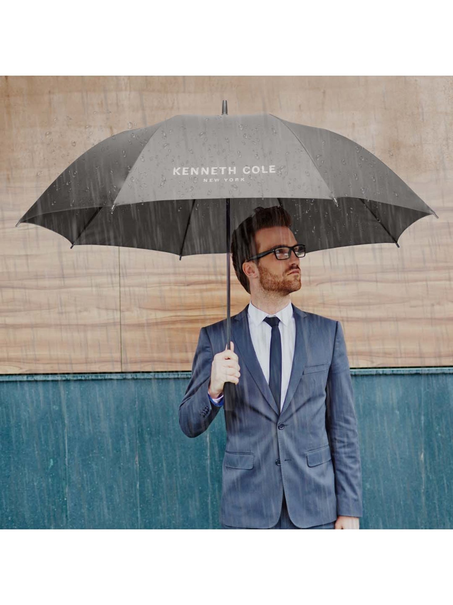 Kenneth Cole Grey Logo Umbrella