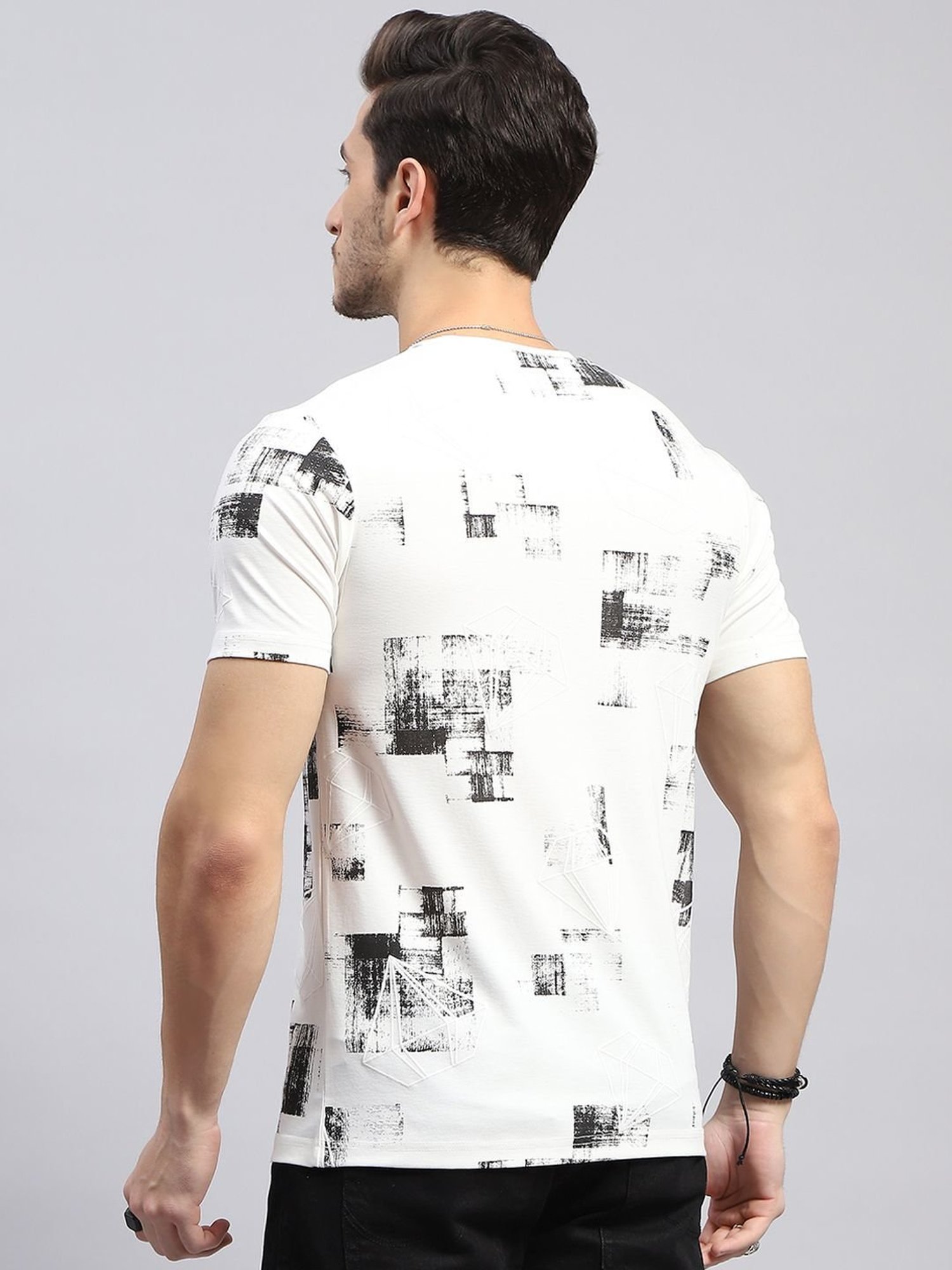 Monte Carlo Off White Regular Fit Printed T-Shirt