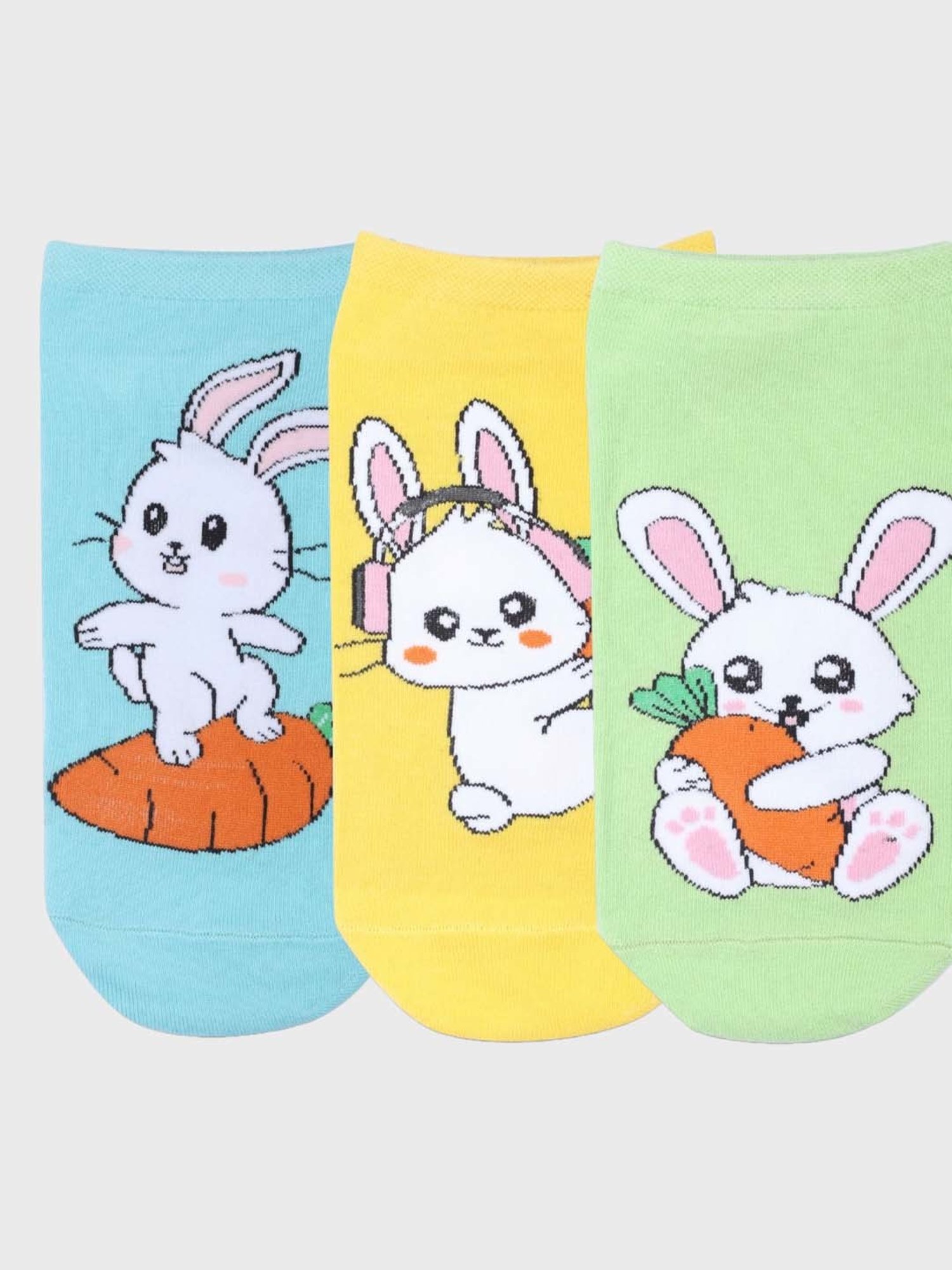 NEXT2SKIN Blue & Yellow Cotton Sneaker Socks - Pack Of 3