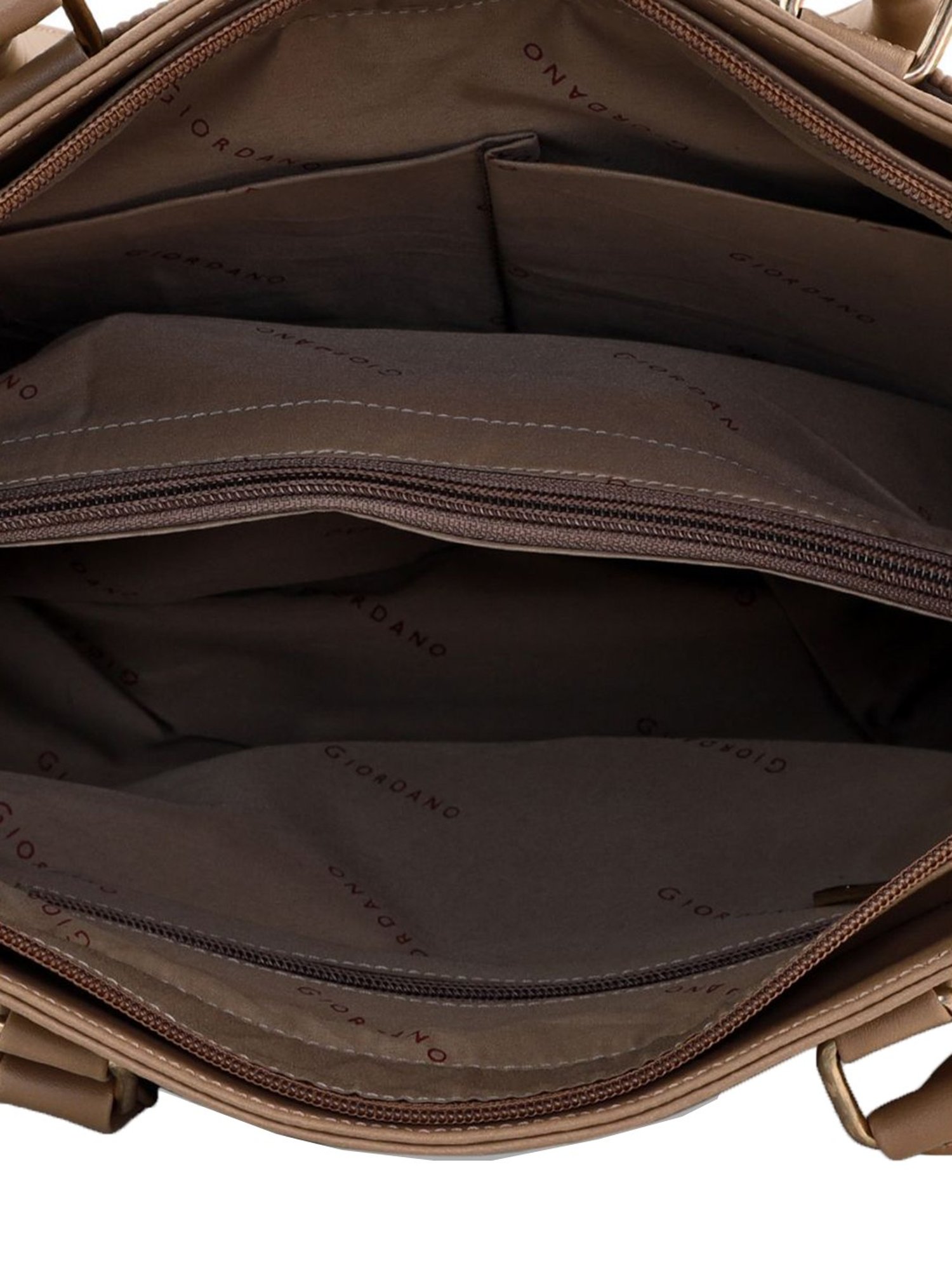 Giordano Beige Textured Medium Tote Handbag