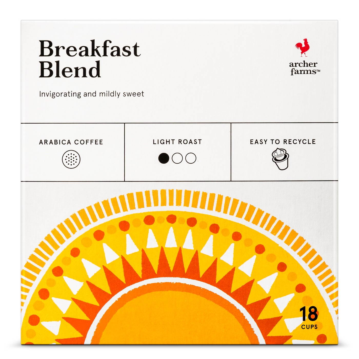 Archer Farms Breakfast Blend Coffee 18 Keurig K cups, Always Fresh