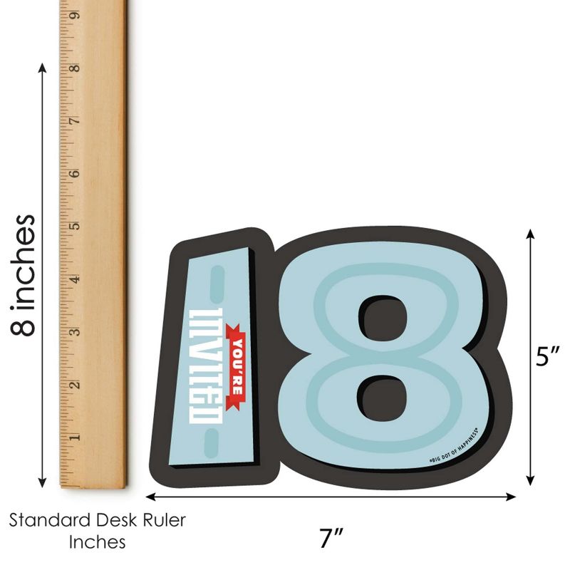 Big Dot of Happiness Adult 70th Birthday - Gold - Shaped Fill-In Invitations - Birthday Party Invitation Cards with Envelopes - Set of 12