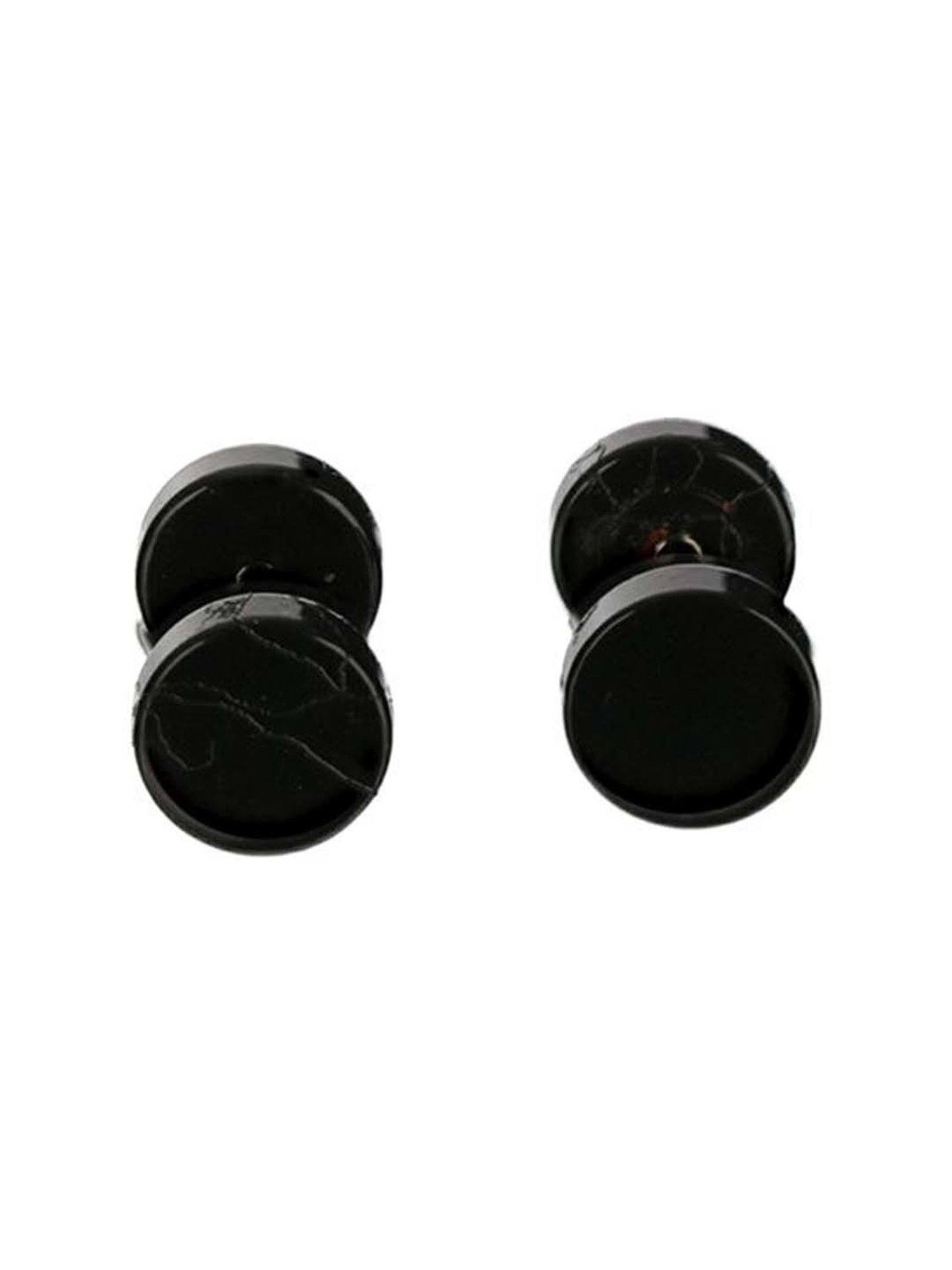 Bold by Priyaasi Black Round Studs for Men - 7 mm
