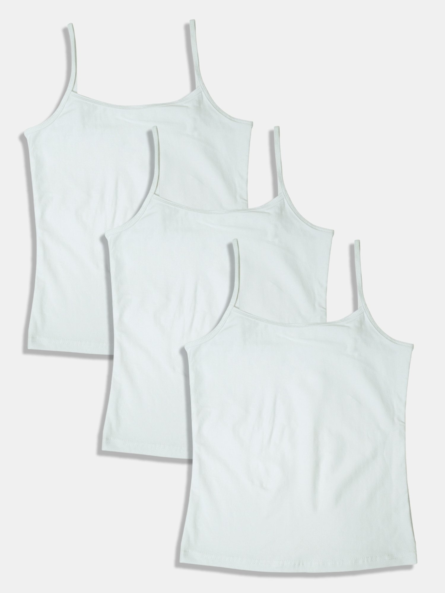 Sillysally Kids White Solid Camisole (Pack of 3)