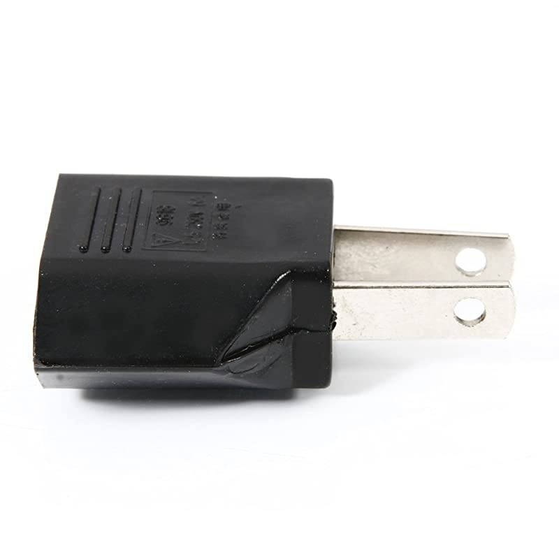 E-U1009618AK EU Europe to US USA Travel Power Plug Adapter Converter (Black, 2-Pack)