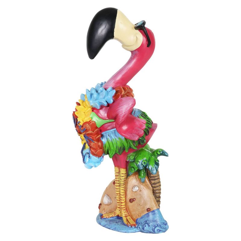 17" Resin Beach Flamingo Statuary Pink - Exhart