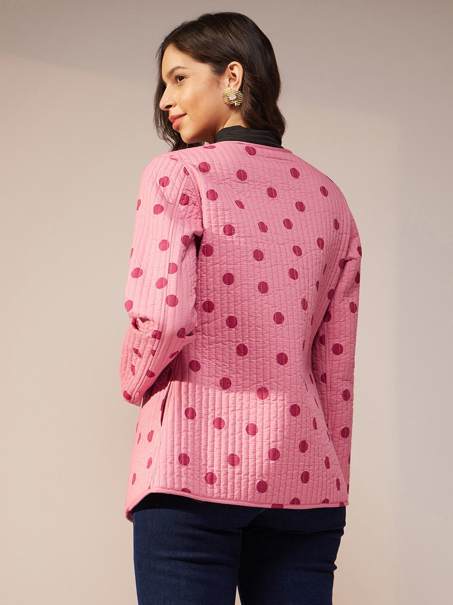 Pink Fort Pink Reversible Quilted Jacket