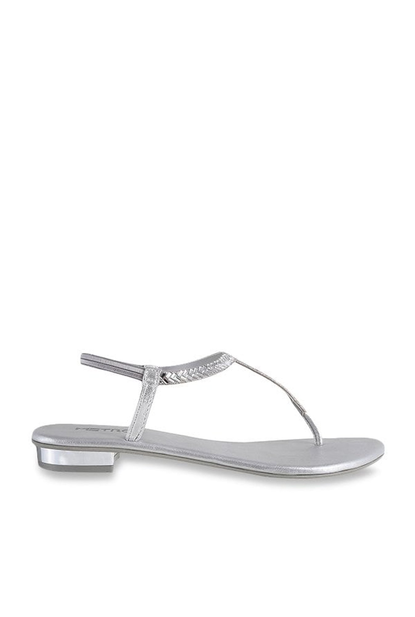 Metro Women's Silver T-Strap Sandals