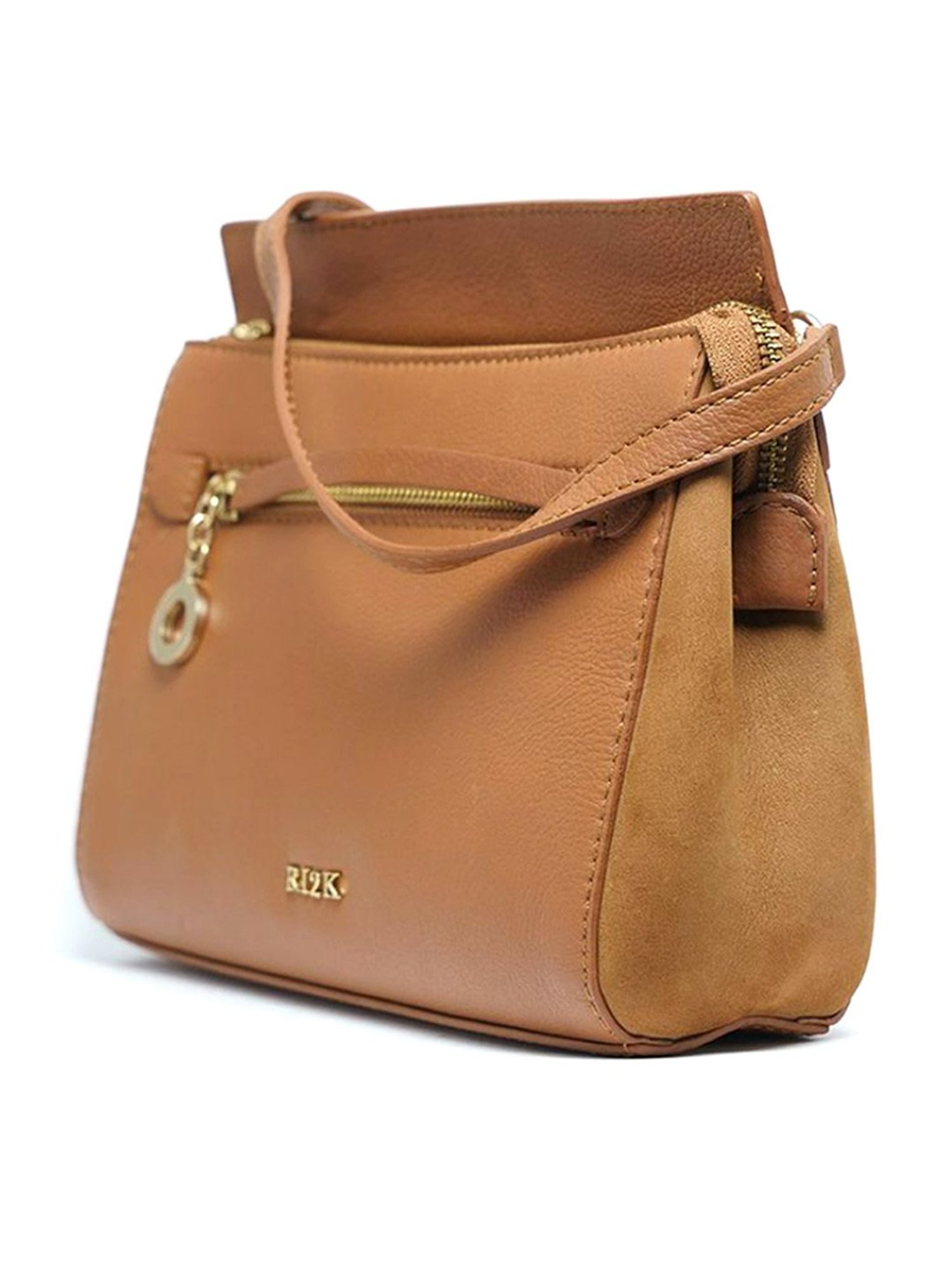 RI2K London Brown Leather Small Cross Body Bag