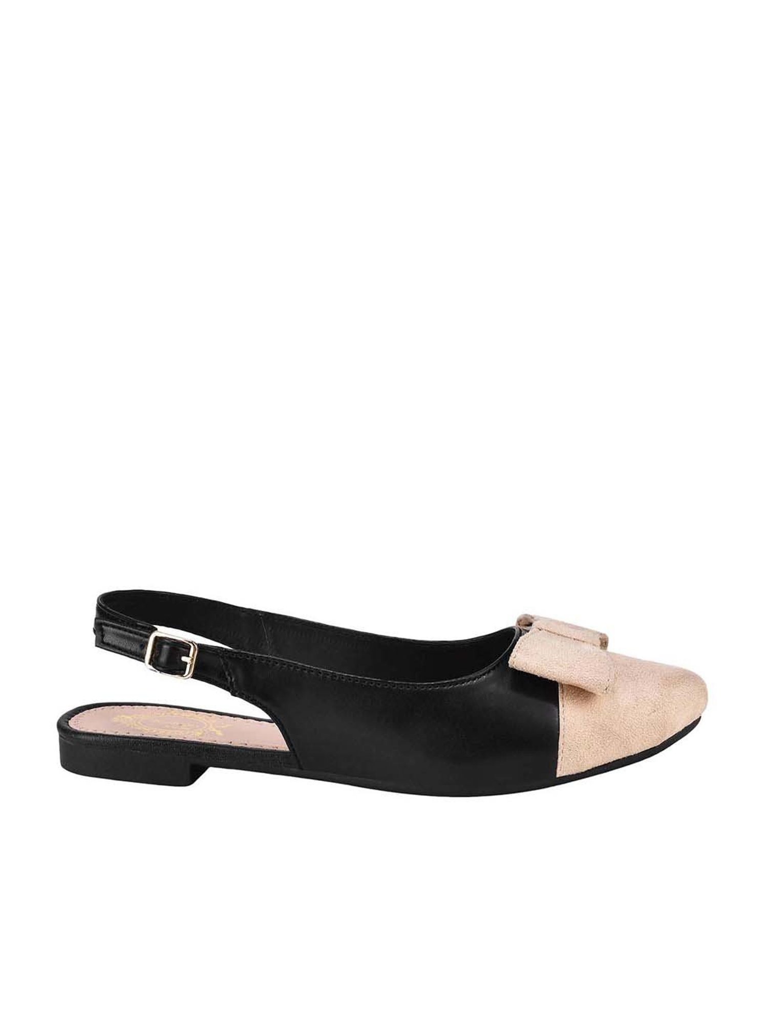 Shoetopia Kids Beige & Black Back Strap Sandals