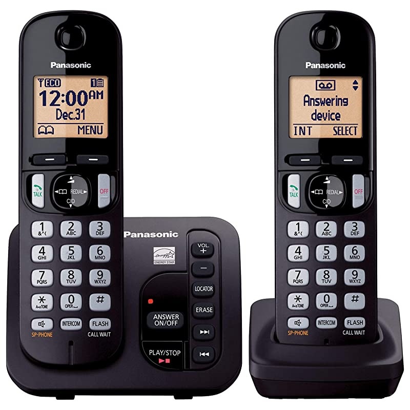 KX-TGC222B Answering System with 2 Handsets (Renewed) (KX-TGC222S BLACK)