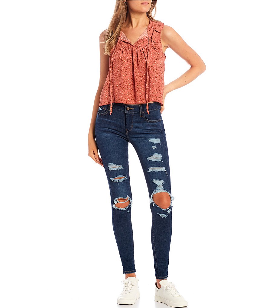 Originality Floral Flutter Sleeve Top