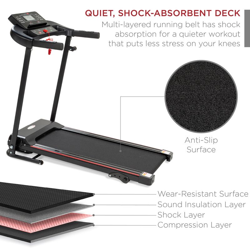 Best Choice Products Folding Treadmill with Manual Incline Fitness Workout Exercise Running Machine w/ Speakers - Black