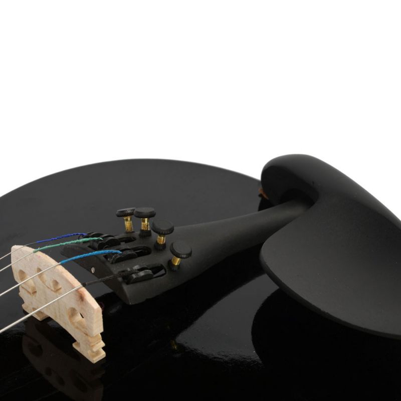 1/2 Size Black Acoustic Violin with Case Bow Rosin