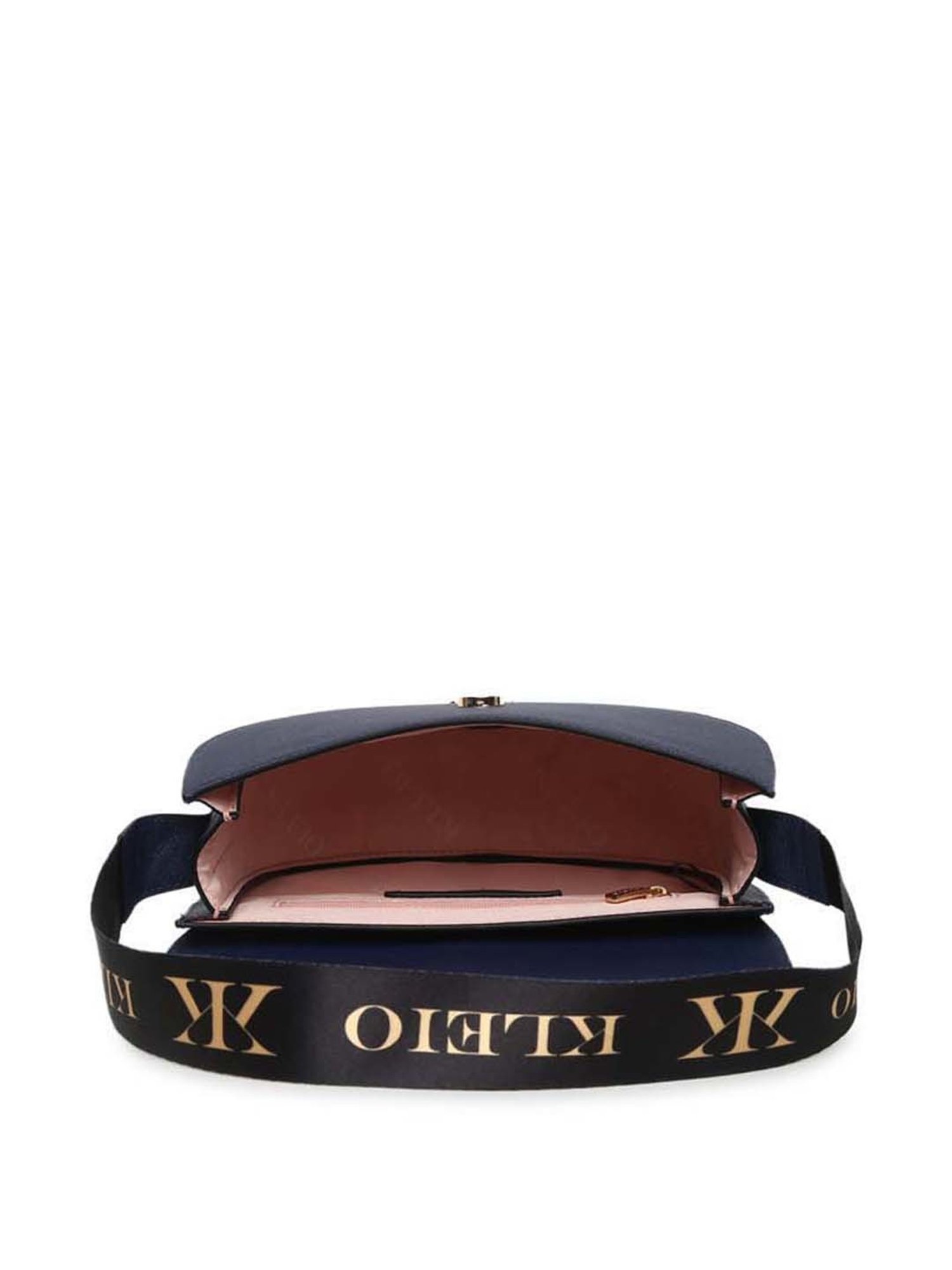 KLEIO Blue Solid Medium Shoulder Bag