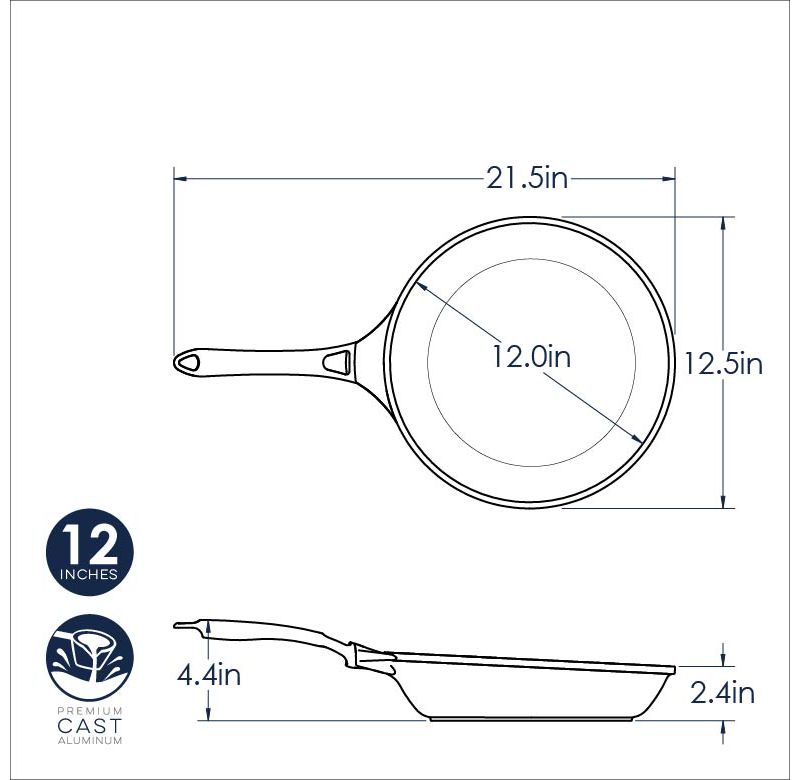 Nordic Ware Pro Cast Traditions 12" Saute Skillet with Stainless Steel Handle