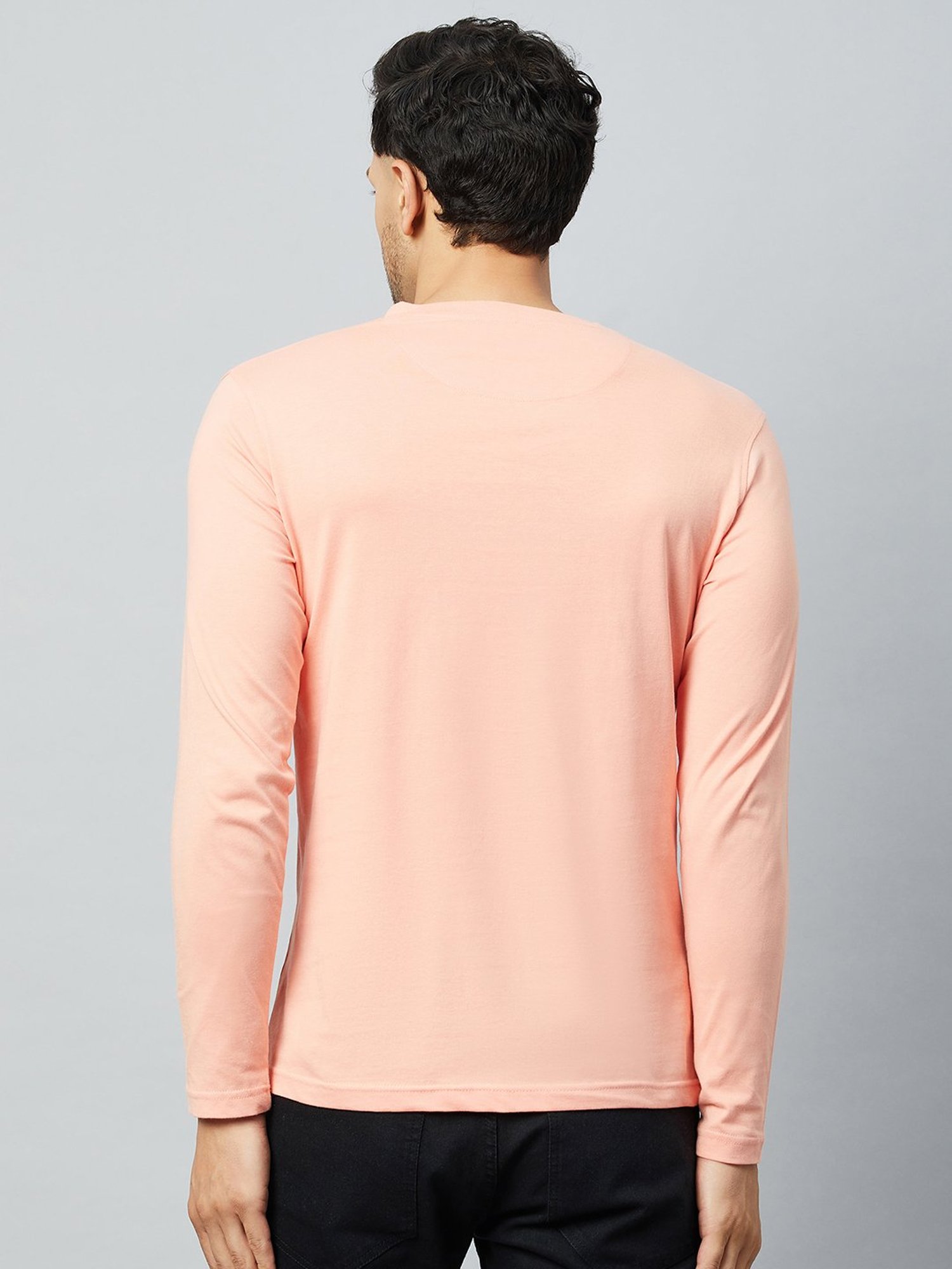 Club York Peach Regular Fit Henley T-Shirt