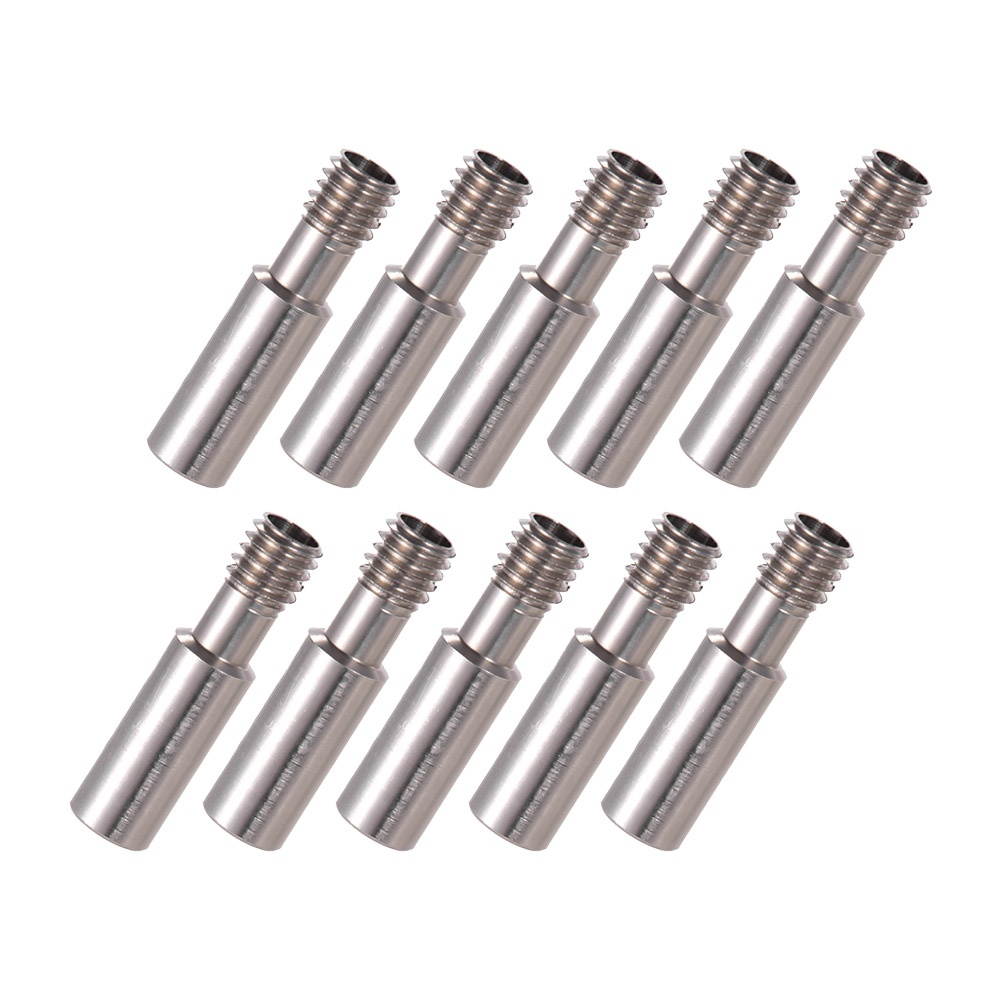 Creality 3D Stainless Steel Heat Break Nozzle Throat M6 * 28mm for 3D Printer Extruder Hot End 1.75mm Filament, 10pcs