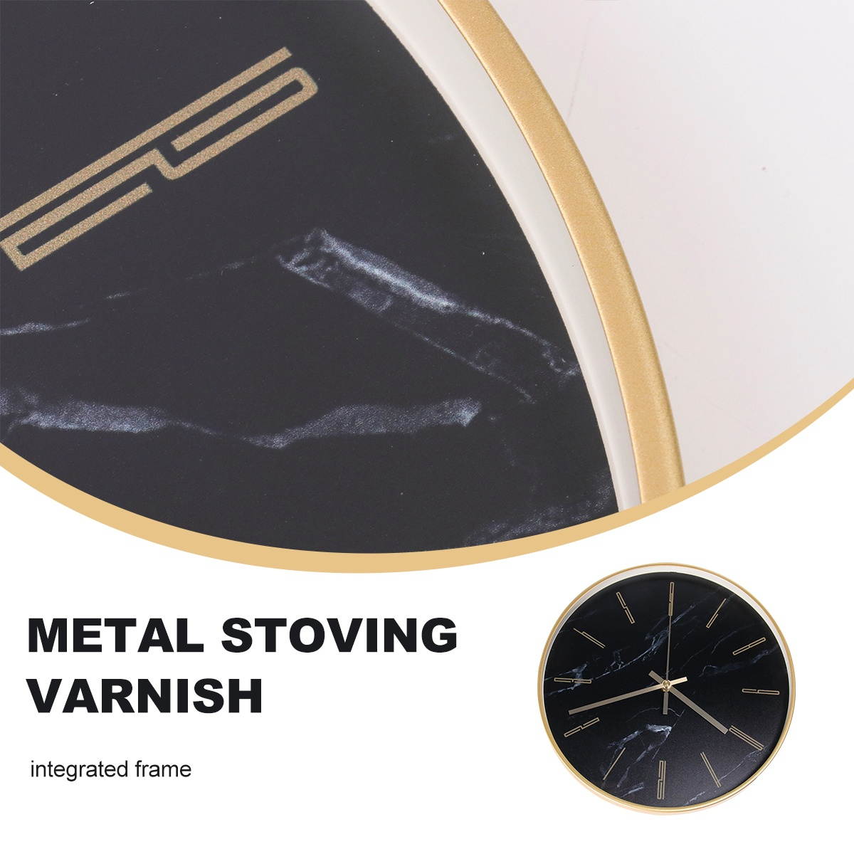 1pc Round Wall Clock Marble Grain Clock Fashion Room Clock Time Display Device for School Home Hotel