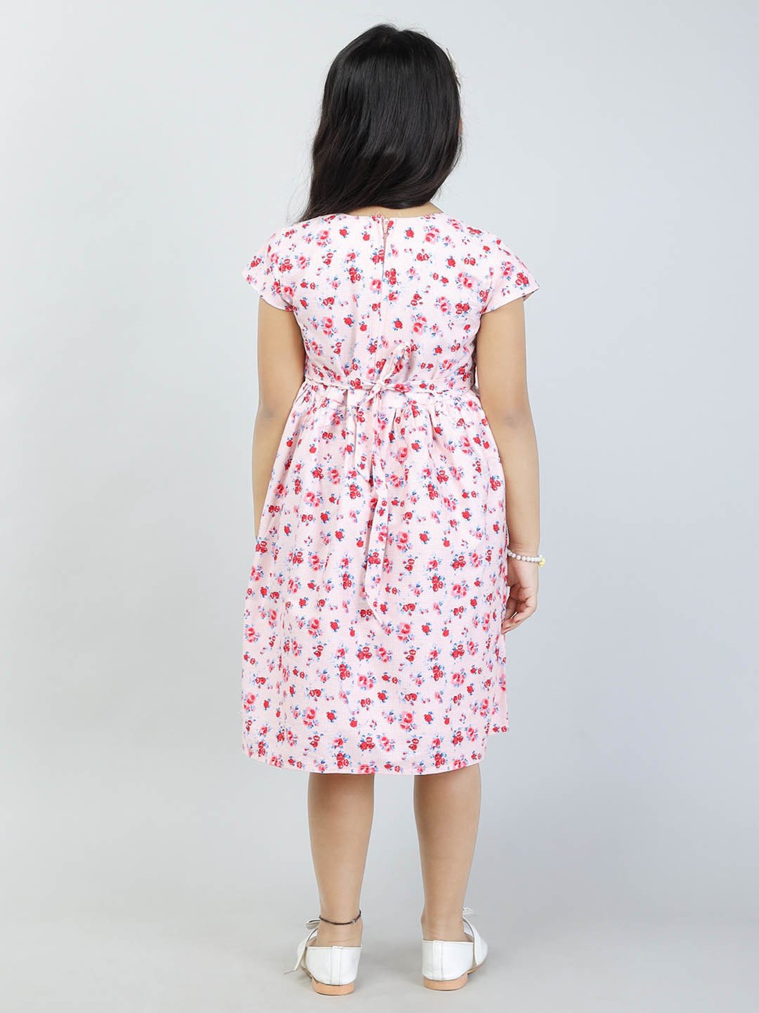 Todd N Teen Kids Light Pink Floral Print Frock