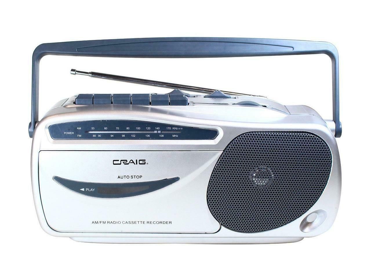 Craig Electronics CD6911 Portable AM/FM Radio Cassette Player with Recorder