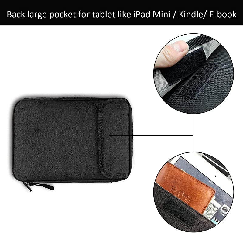 Cable Organizer Bag Electronics Accessories Carry Cases Portable Cord Organizer Bag for Cable Charger Phone USB SD Cardwith 8pcs Cable Ties Black