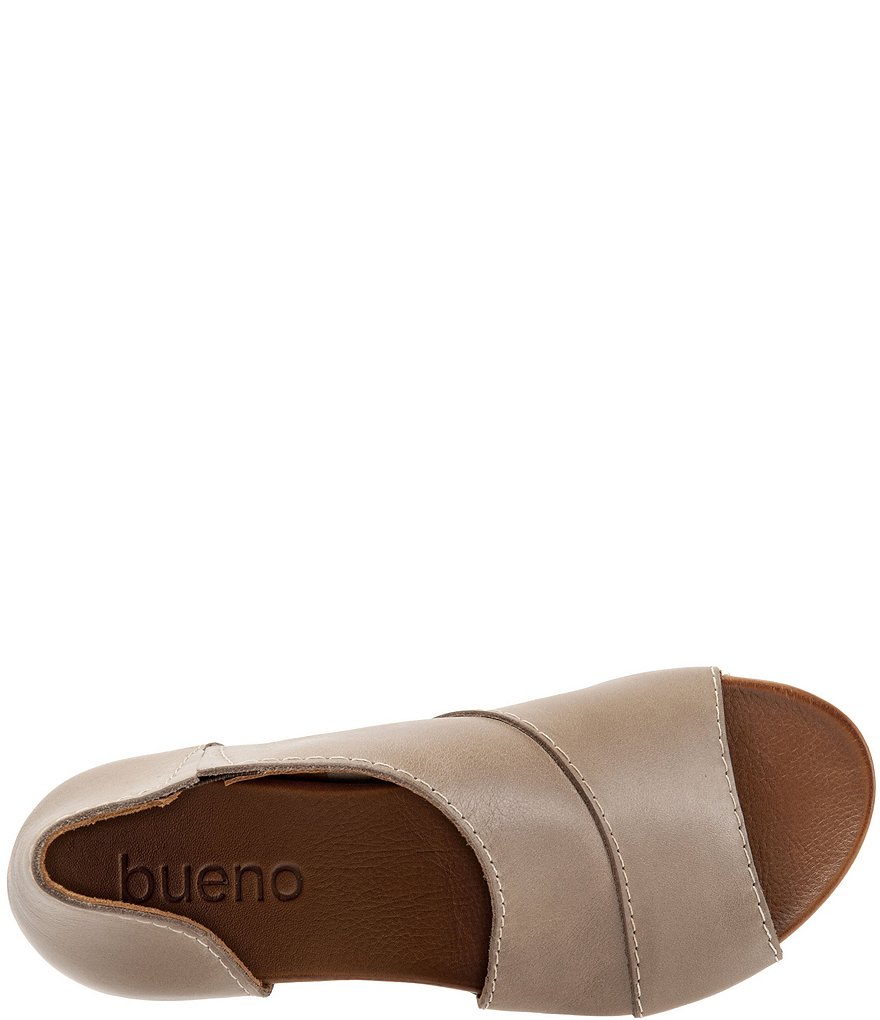 Bueno Tanner Leather Asymmetric Slip Ons