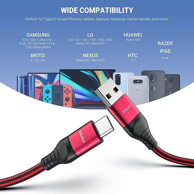 USB C Cable  USB Type C Charger Cable Fast Charging 3Pack11518M Type C Charging Cable Nylon Braided