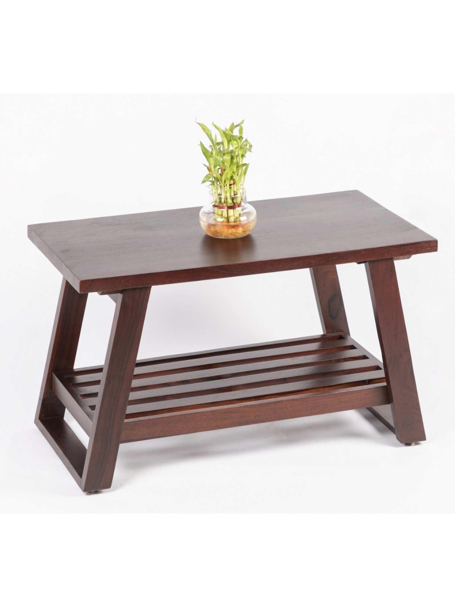 Ikiriya Alison Dark Brown Wood Coffee Table for Living Room Dark Walnut Finish