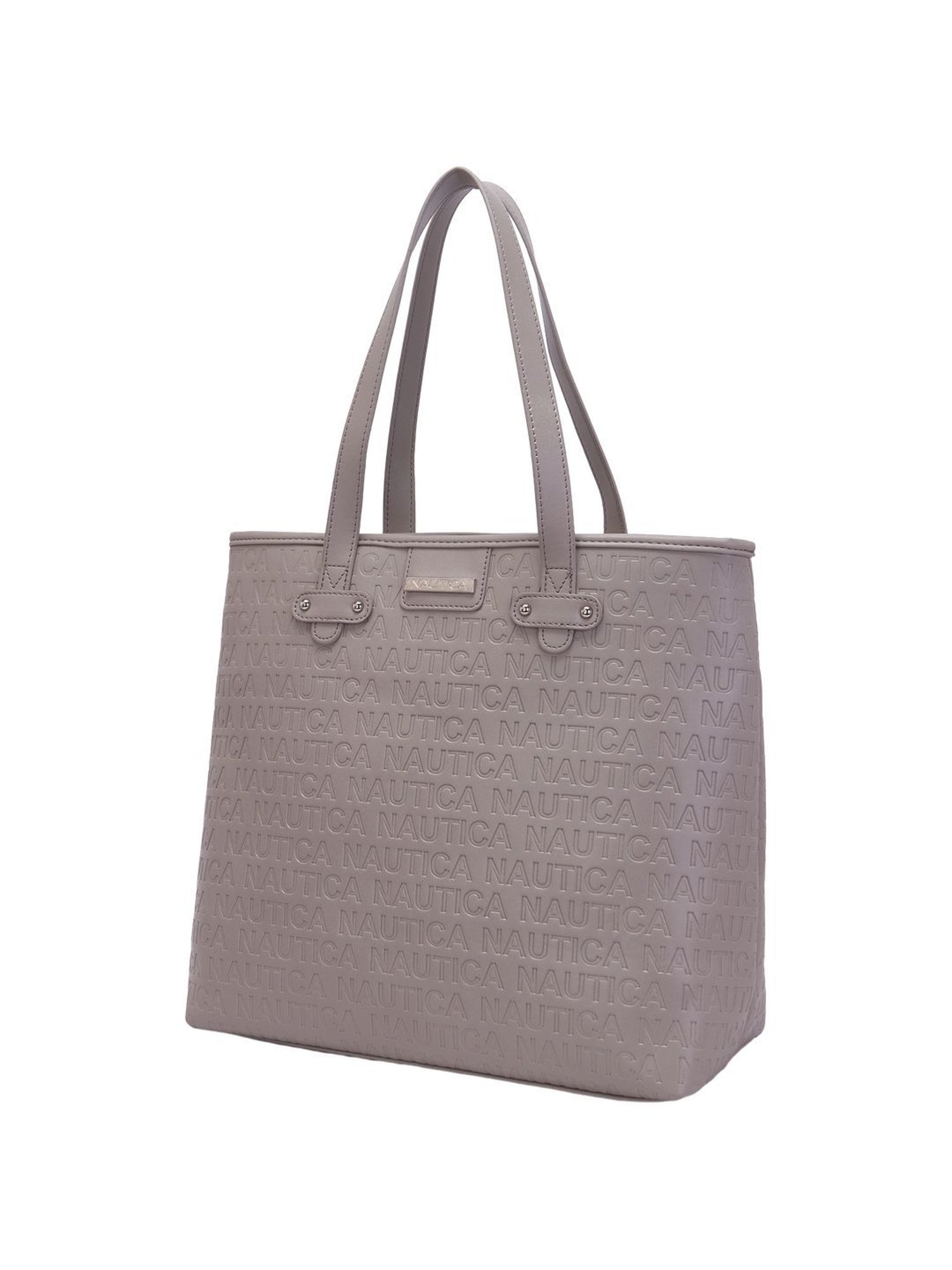 Nautica Grey Solid Medium Tote Handbag