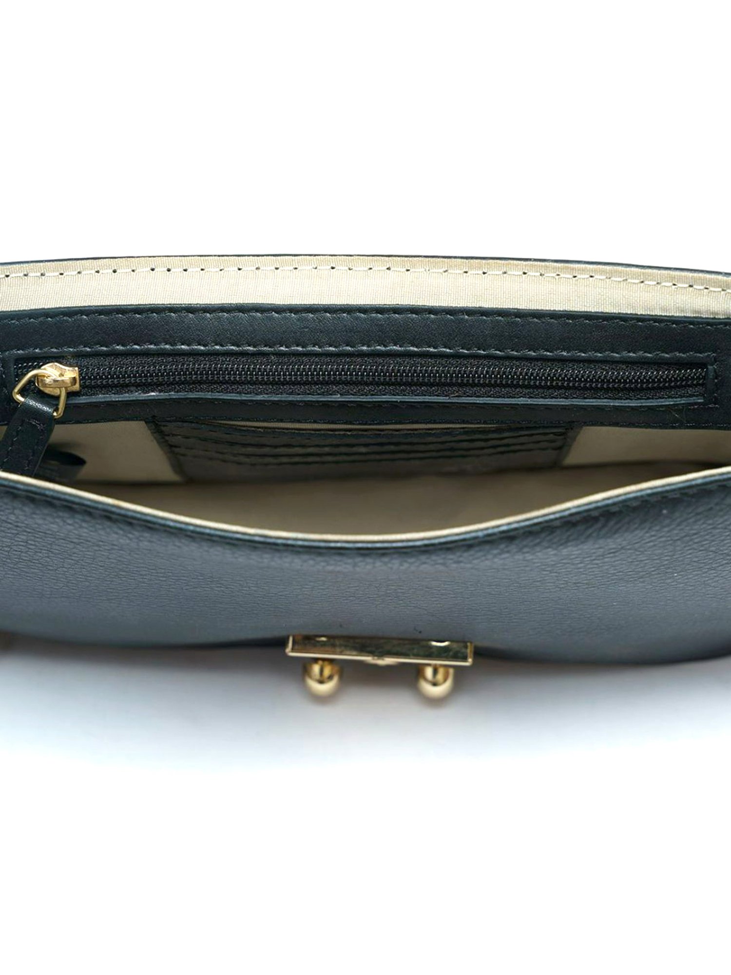 RI2K London Black Leather Small Animal Effect Cross Body Bag