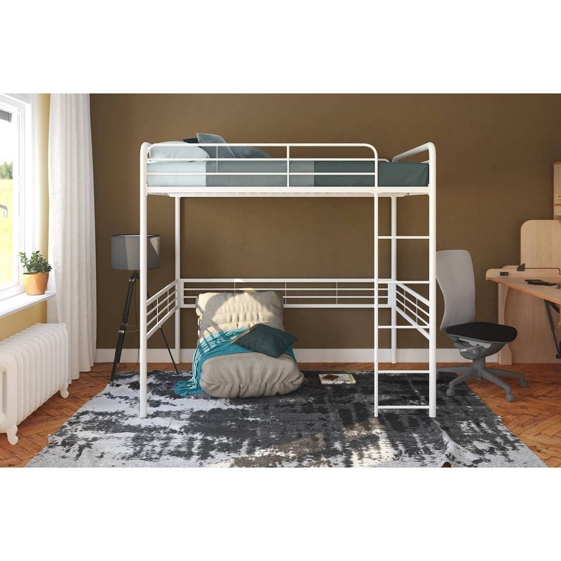 Full Metal Loft Bed White - Room & Joy