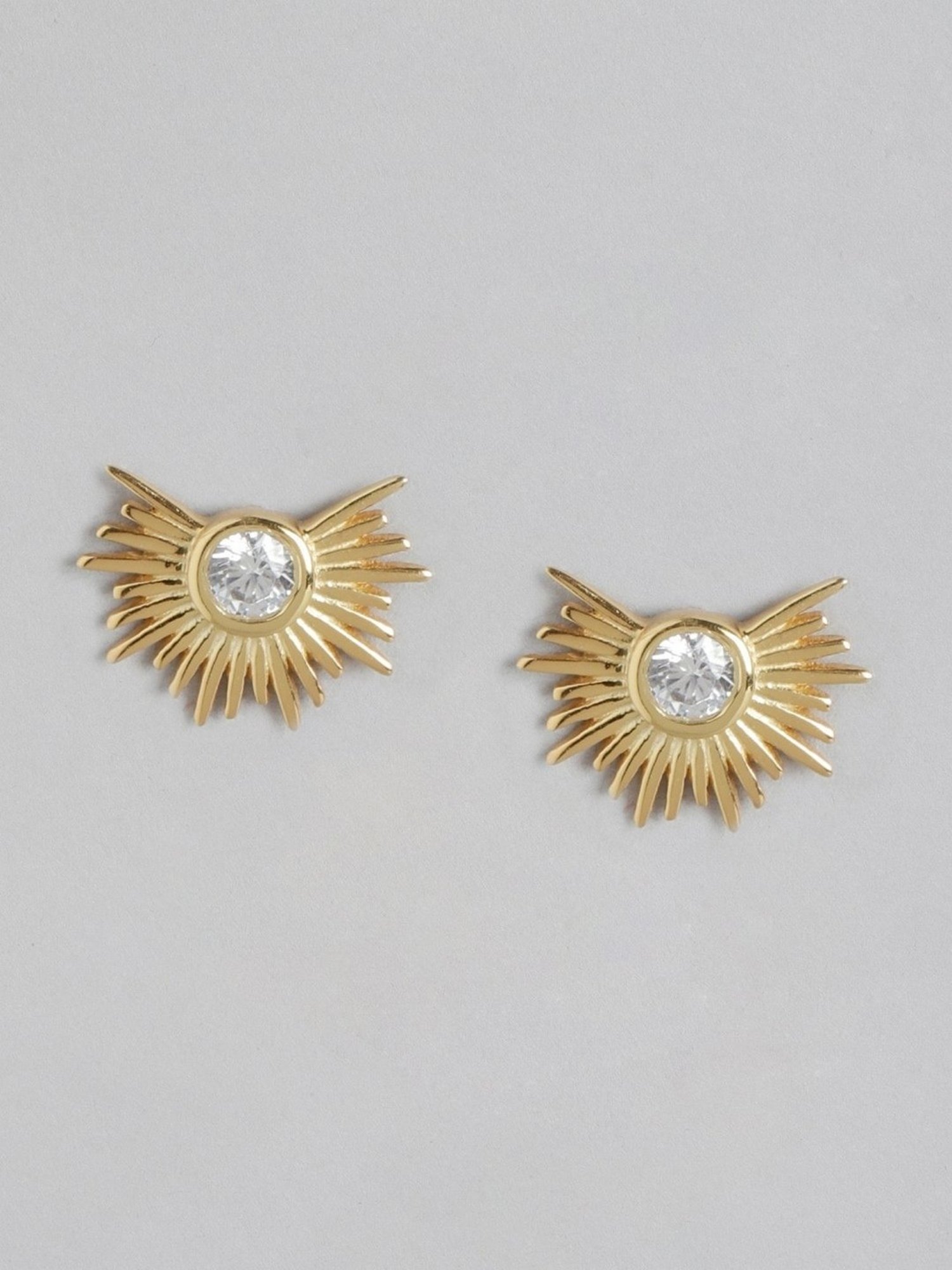 Zavya 92.5 Sterling Silver Classic CZ Rose Gold-Plated Studs for Women