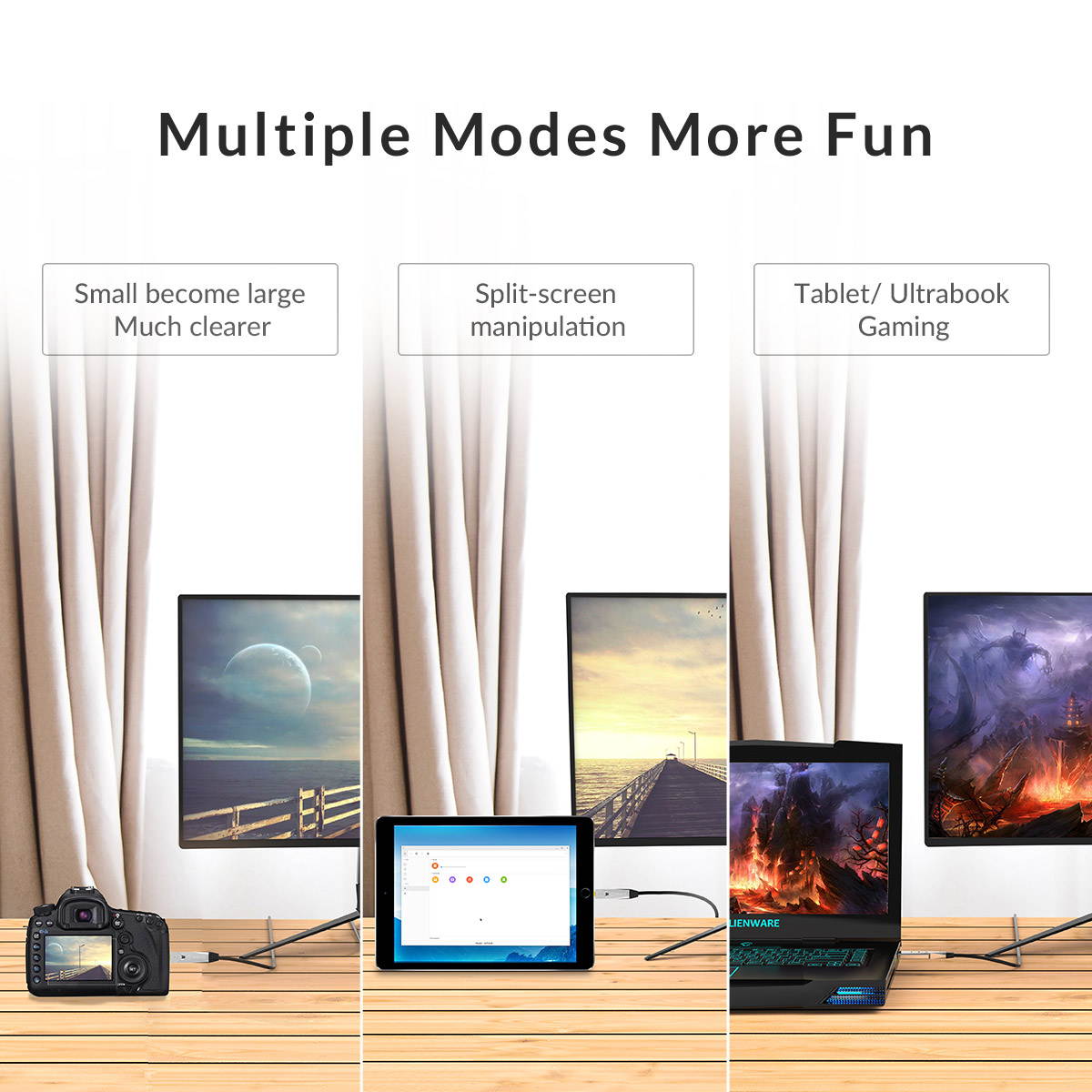 ORICO 2 in 1 Switch Freely  2in1 HDMI CABLE 2.0 4K 18Gbps HDMI to HDMI & Micro HDMI Cable 4K 60HZ  Audio/Video Connector  - Gold-Plate for PS4 PS3 PC TV Length  16ft-330ft 10m-100m